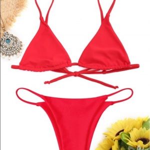 (Zaful)Bralette Thong String Bikini Set size SMALL